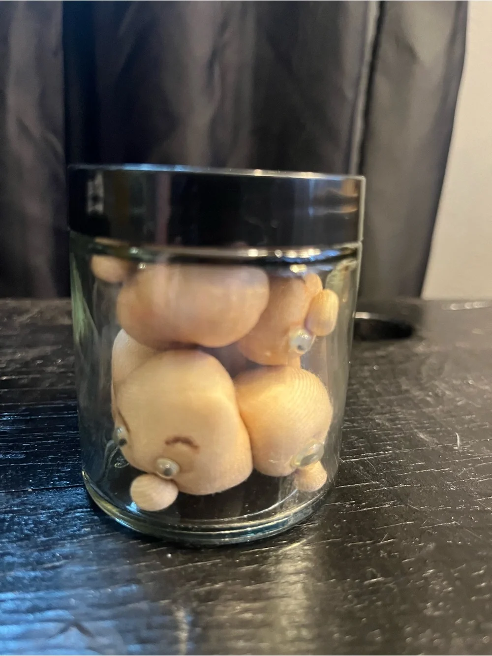 Decorative Vintage Nylon Faces in a Jar Home Accents